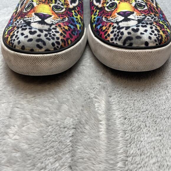 Lisa Frank Hunter Slip On Sneakers Womens 10M Leopard Animal Print Canvas Y2K - Picture 2 of 9